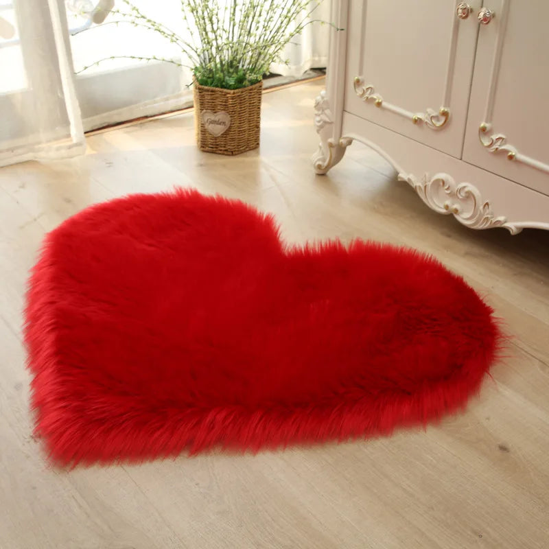 Tapis Shaggy En Cœur Sophrona rouge