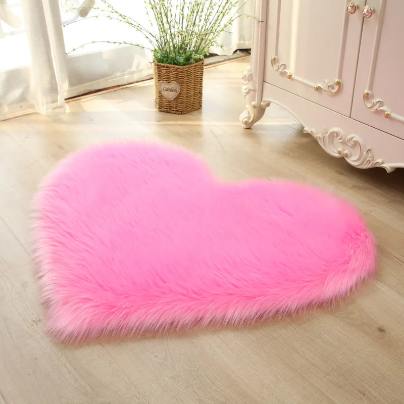 Tapis Shaggy En Cœur Sophrona rose