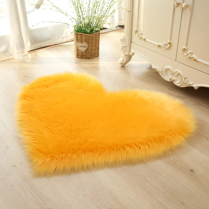 Tapis Shaggy En Cœur Sophrona jaune