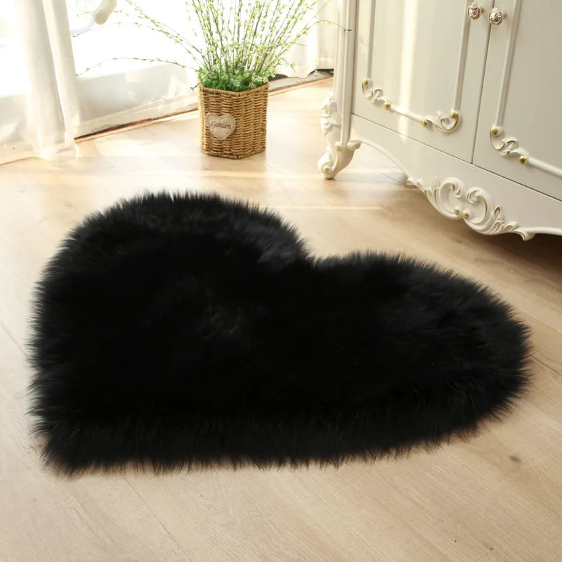 Tapis Shaggy En Cœur Sophrona noir