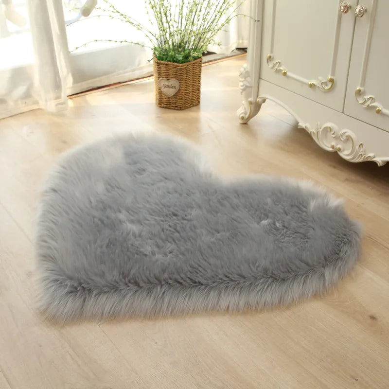 Tapis Shaggy En Cœur Sophrona gris