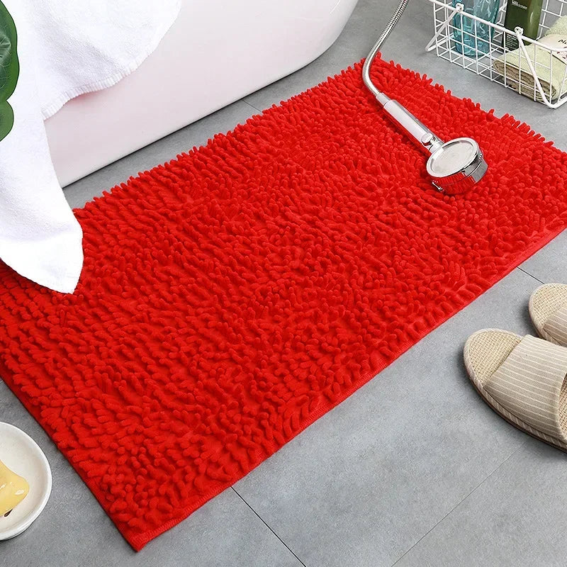 tapis de salle de bain rouge