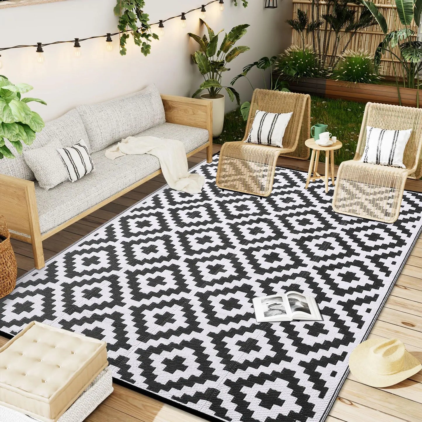 tapis impermeable evasion noir et blanc
