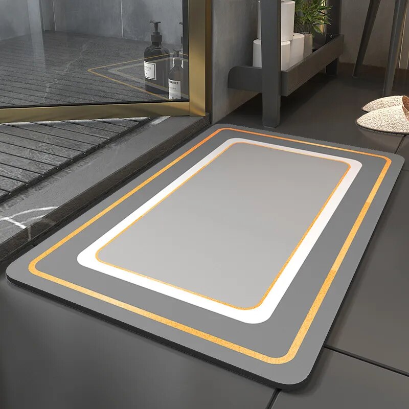 Tapis De Bain Diatomite Salubra gris et jaune