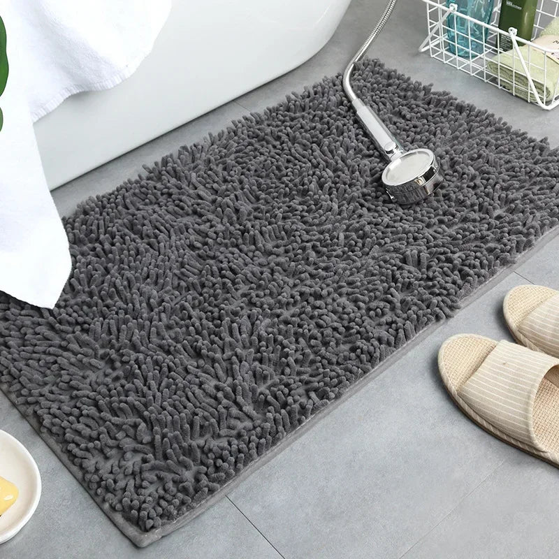 tapis de salle de bain gris