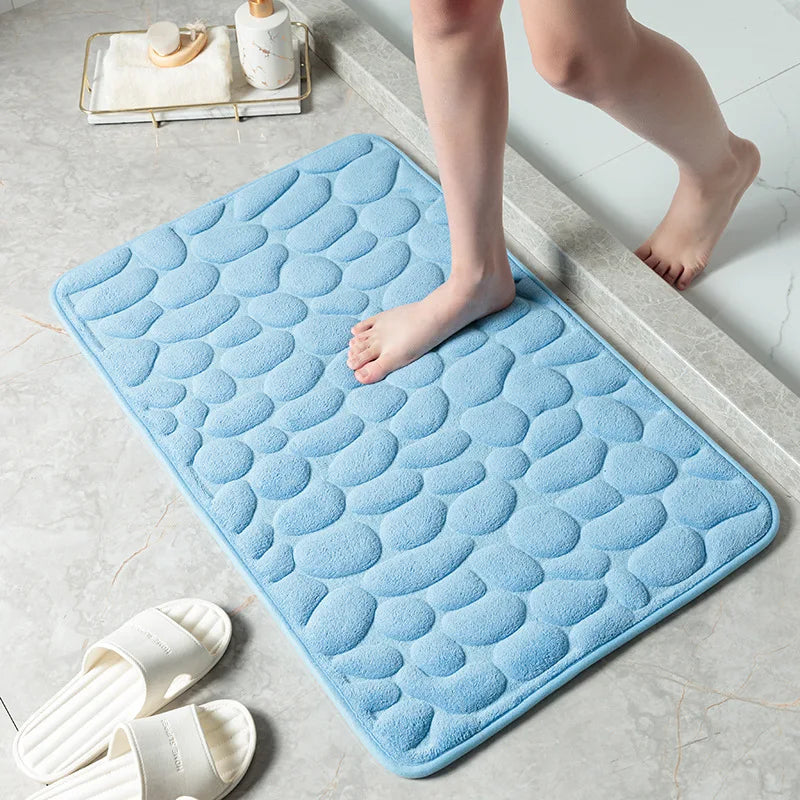 tapis de bain Galet bleu ciel