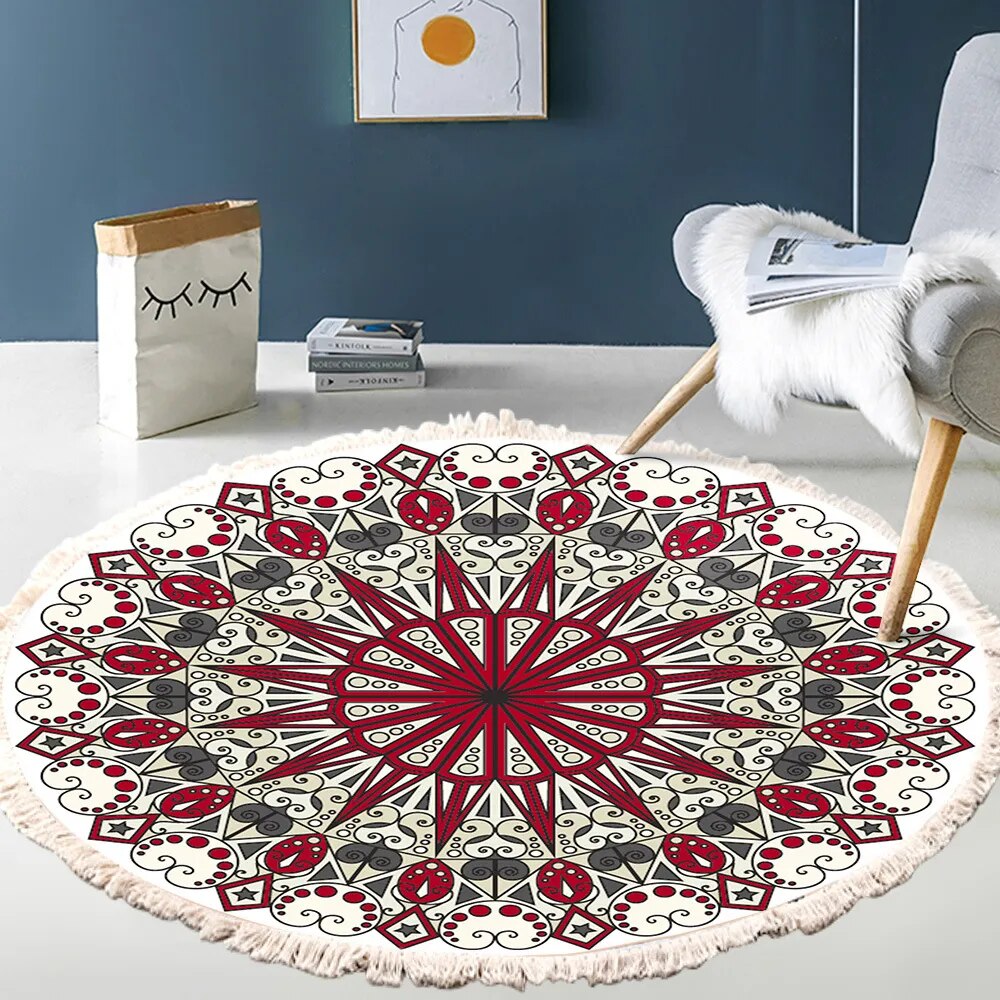 Tapis Rond Bohème style 1