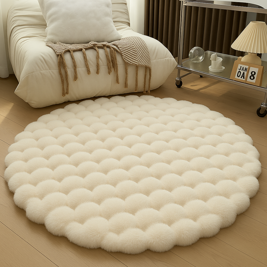 Tapis Cocooning Nest Beige Vue de dessus