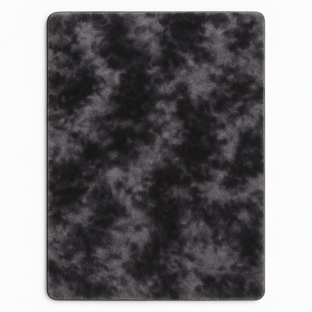 Tapis Shaggy Palerme Noir Vue de dessus