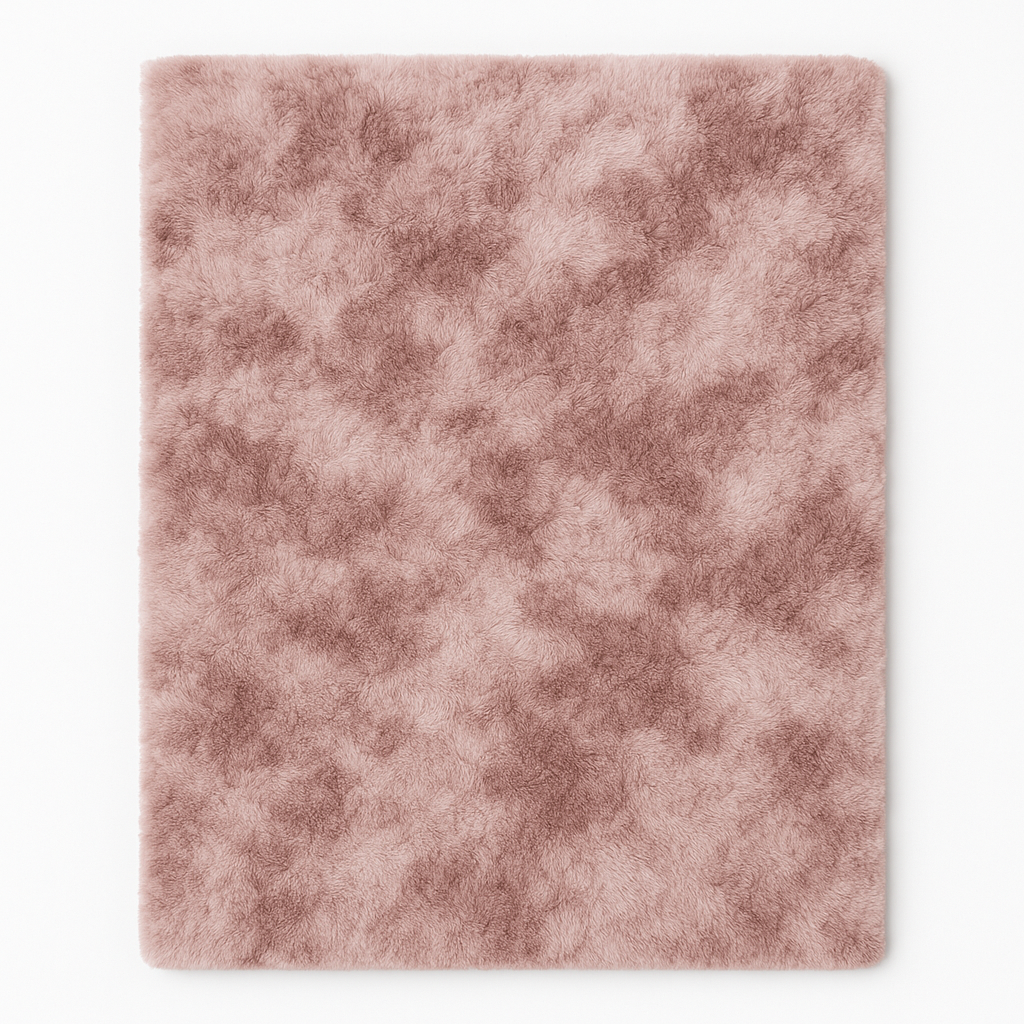 Tapis Shaggy Palerme Rose Vue de dessus