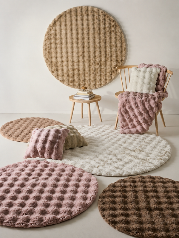 Tapis Rond Fausse Fourrure Cocooning