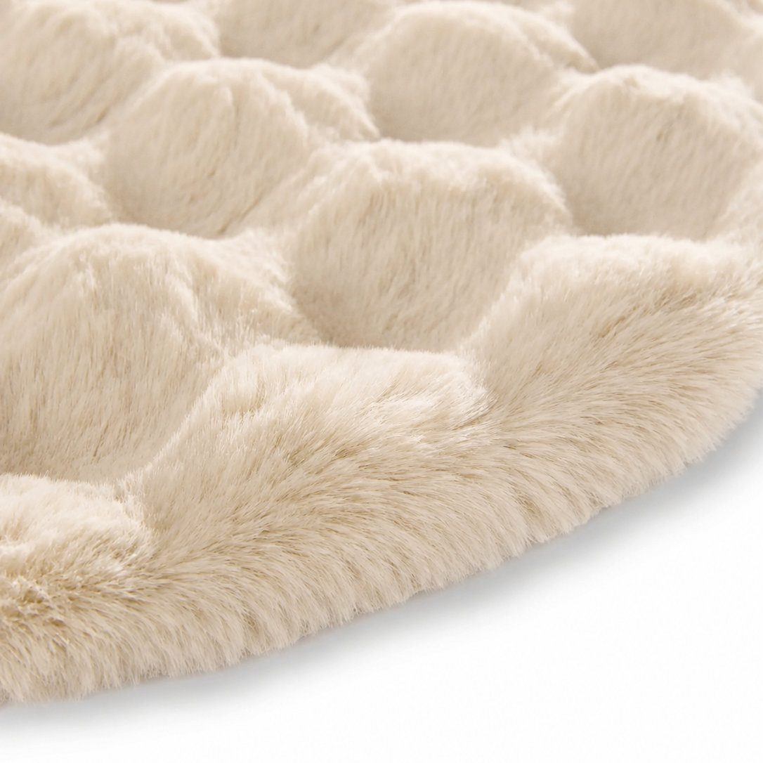 Tapis Rond Fausse Fourrure De Lapin Cocooning