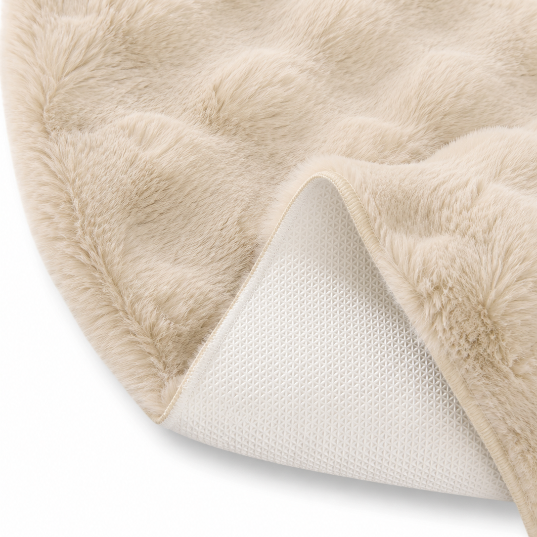 Tapis Rond Fausse Fourrure De Lapin Cocooning