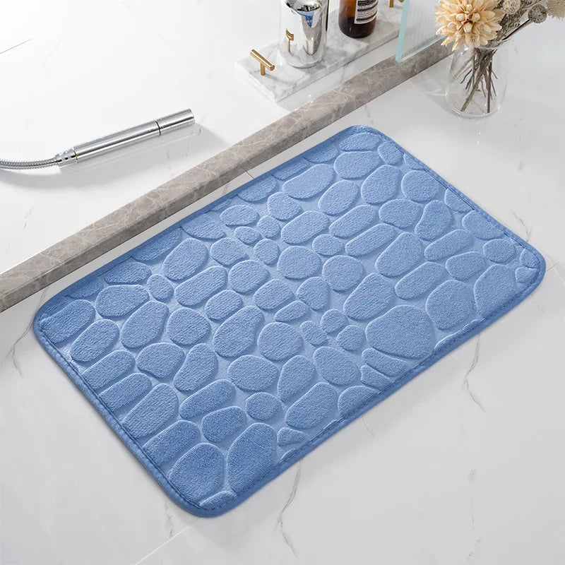 tapis de bain Galet bleu