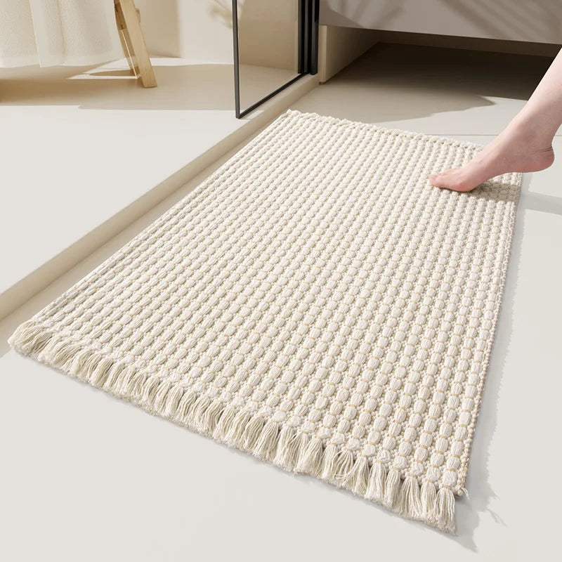 tapis de cuisine beige