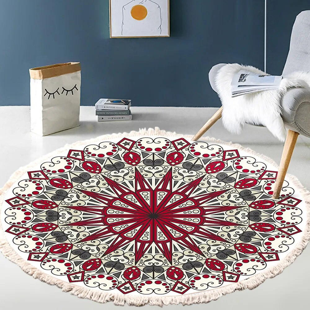 Tapis Rond Bohème style 1