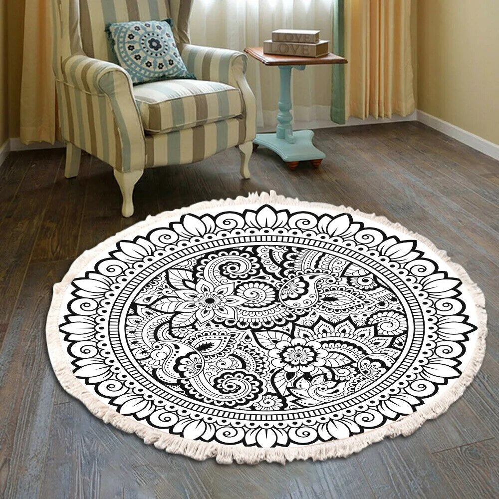 Tapis Rond Bohème style 9