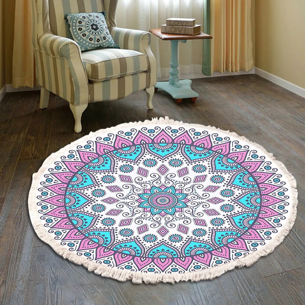 Tapis Rond Bohème style 12