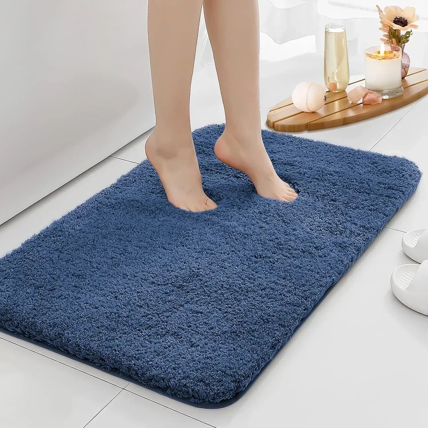 Tapis de bain Antidérapant Ravina Bleu