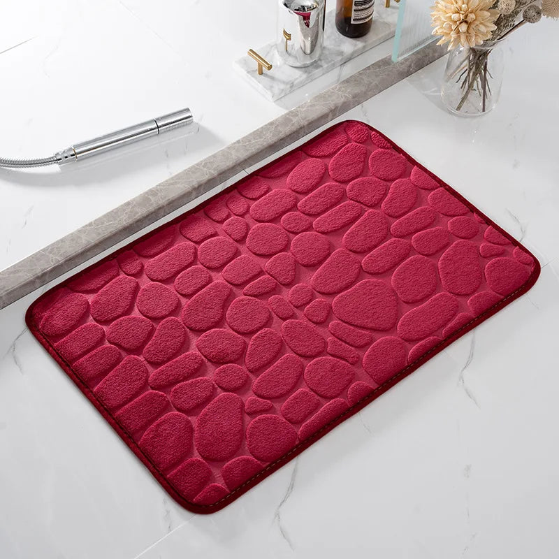 tapis de bain Galet rouge foncé