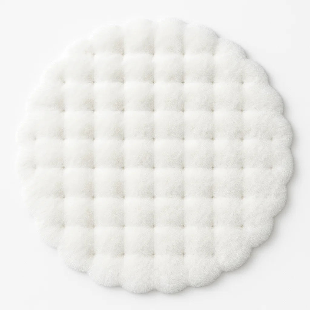 Tapis Rond Fausse Fourrure De Lapin Cocooning