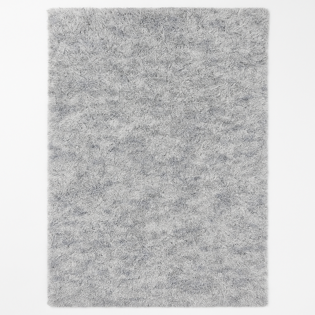 Tapis Shaggy Palerme Gris Vue de dessus