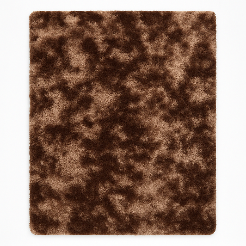 Tapis Shaggy Palerme Café Vue de dessus